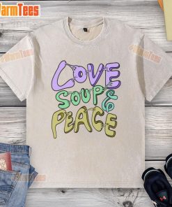 Alt Text: Nice Nourishing Connections Love Soup Peace washed t-shirt featuring a heartwarming design perfect for casual wear.