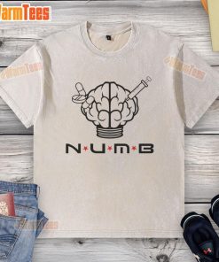 Alt Text: Nice Numb Brain Lap Dance washed t-shirt featuring a unique graphic design for casual streetwear style.