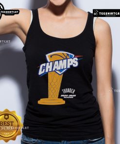 OKC Thunder Champs 2024-2025 Season trophy tank top, showcasing team pride and sporty design for fans.