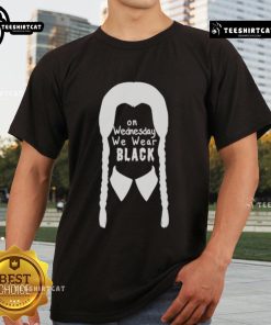 Nice On Wednesdays We Wear Black T-Shirt featuring bold text and stylish design, perfect for casual wear.