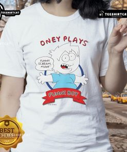 Nice Oney Plays Funni Boy Ladies Tee featuring a vibrant graphic and stylish design for casual wear.