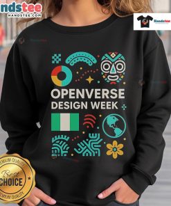 Nice Openverse Design Week sweatshirt featuring a modern graphic design, perfect for creatives and design enthusiasts.