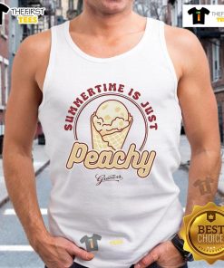 Alt Text: Nice Peachy Summertime Just Ice Cream Tank Top featuring a vibrant peach graphic for summer fashion.