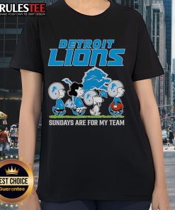 Nice Peanuts Detroit Lions Sundays Are For My Team ladies tee featuring a stylish design for fans.