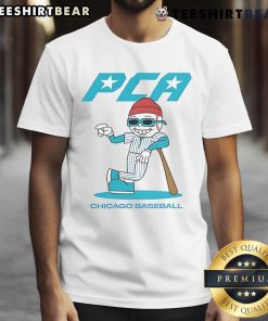 Cartoon-style Nice Pete Crow-Armstrong Chicago Cubs baseball t-shirt design for mid-summer fun.
