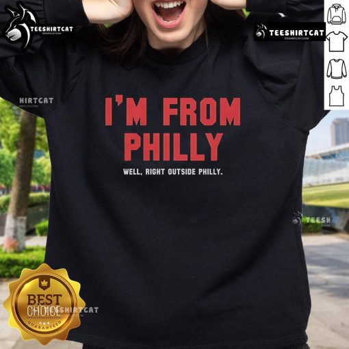Cozy sweatshirt featuring 'I'm From Philly' slogan, perfect for Philadelphia Phillies fans and local pride.