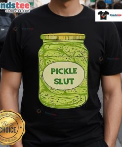 Nice Pickle Slut Jar Of Cucumbers T-Shirt featuring a fun pickle design for pickle lovers and humorous fashion enthusiasts.