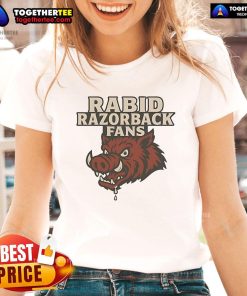 Nice Rabid Razorback Fans Ladies Tee featuring vibrant colors and a stylish design for enthusiastic sports supporters.
