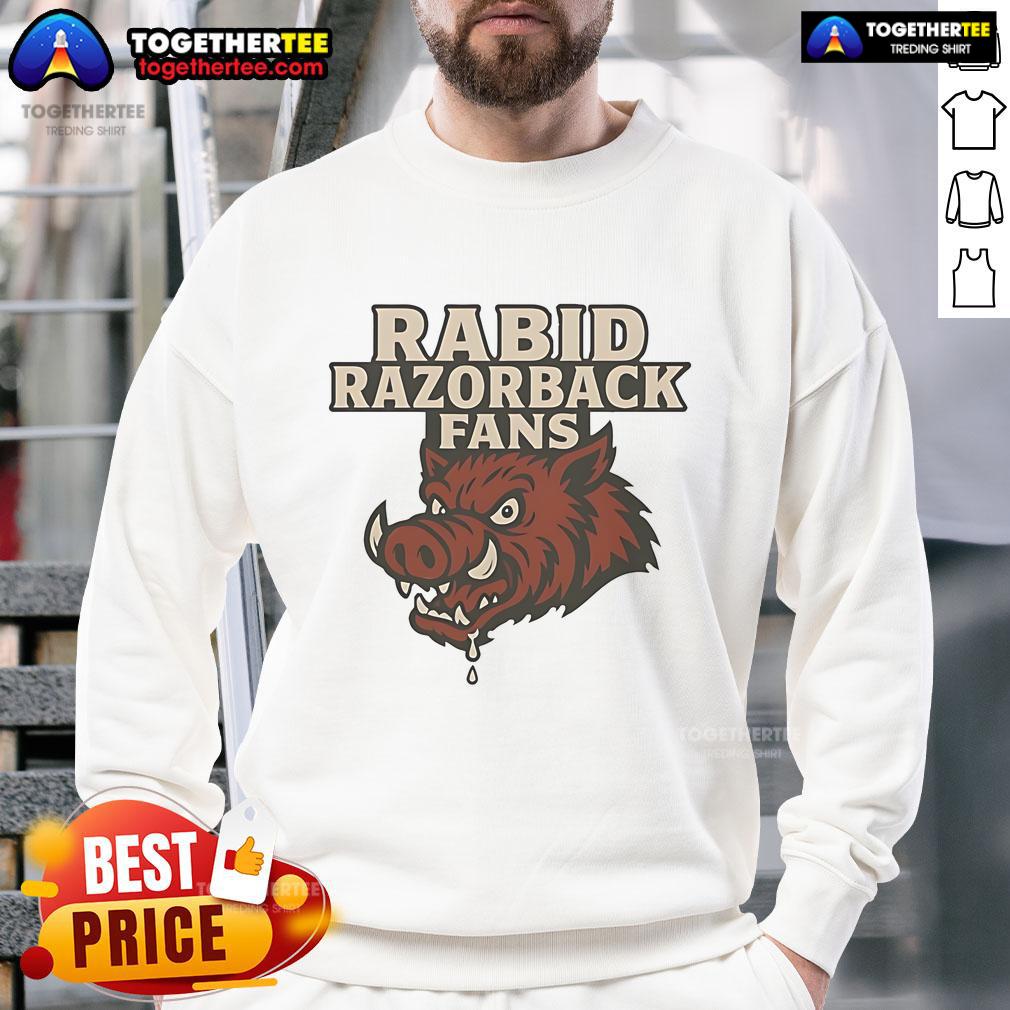 Nice Rabid Razorback Fans Sweatshirt Nice Rabid Razorback Fans Sweatshirt featuring vibrant team colors, perfect for showing support at games or events.
