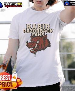 Nice Rabid Razorback Fans T-Shirt featuring vibrant team colors and a bold graphic design for passionate supporters.