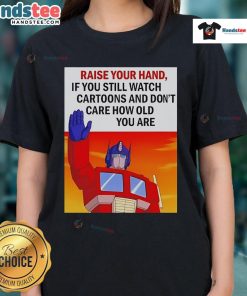 Transformers cartoon ladies tee for fans of all ages who love cartoons, showcasing playful designs and nostalgia.