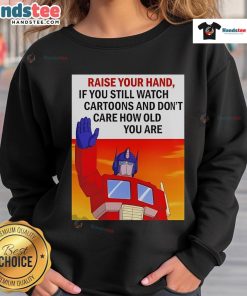 Transformers cartoon sweatshirt - a fun design for all ages, showcasing a nostalgic love for classic cartoons.