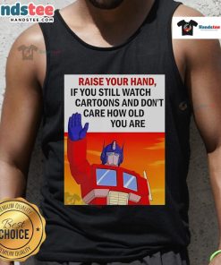 Transformers cartoon tank top design for fans who still love cartoons, regardless of age. Perfect for nostalgic wear.