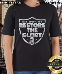 Nice Restore The Glory Las Vegas Raiders ladies tee featuring stylish design and team colors for female fans.