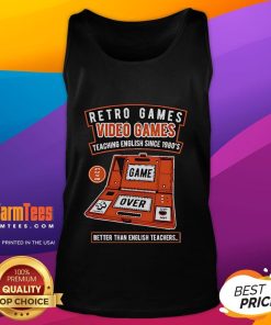 Retro games tank top featuring the phrase Teaching English Since 1980s - perfect for gaming and language enthusiasts.