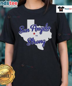 Nice San Angelo Strong Texas Ladies Tee featuring bold graphic design and premium fabric for comfort and style.