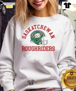 Nice Saskatchewan Roughriders X Canada Day 2025 helmet sweatshirt showcasing vibrant team colors and festive design.