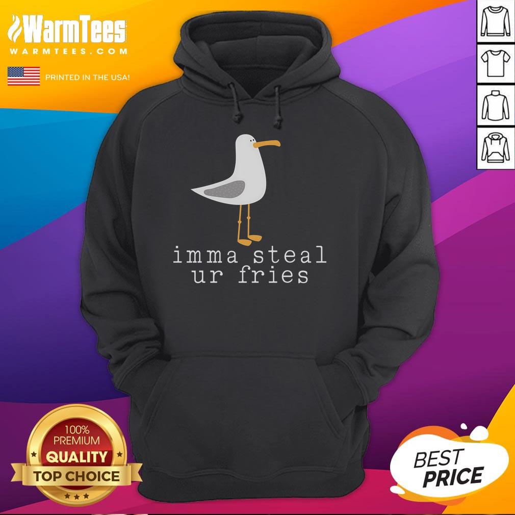 Nice Seagull Imma Steal Ur Fries Hoodie Cute seagull wearing 'Imma Steal Ur Fries' hoodie, showcasing playful beach vibes and humor in wildlife fashion.