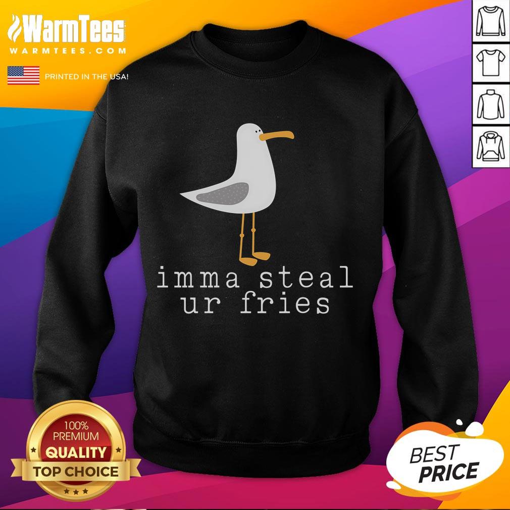 Nice Seagull Imma Steal Ur Fries Sweatshirt Cute Nice Seagull sweatshirt with 'Imma Steal Ur Fries' design, perfect for casual outings and beach lovers.
