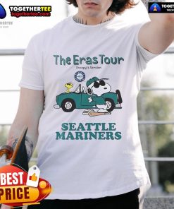 Nice Seattle Mariners The Eras Tour Snoopy T-Shirt featuring vibrant graphics and stylish design for fans.