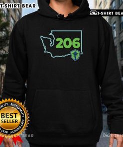 Nice Seattle Sounders FC 206 Area Code State Hoodie featuring vibrant team colors and logo, perfect for fans.