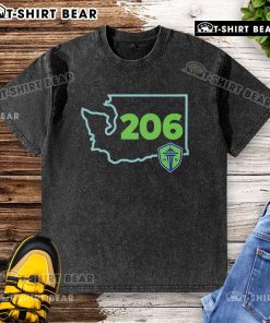 Nice Seattle Sounders FC 206 area code state washed t-shirt featuring vibrant colors and a modern design.