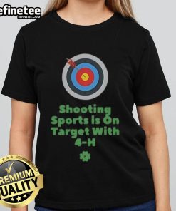 4-H ladies tee showcasing Nice Shooting Sports with a target design, perfect for sports enthusiasts and shooting events.