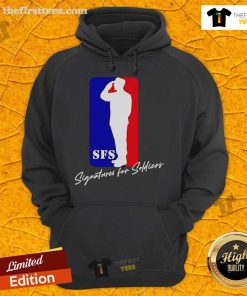 Nice Signatures for Soldiers Baseline Logo Hoodie featuring a stylish design perfect for military supporters.