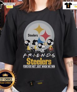 Nice Snoopy and the Peanuts Pittsburgh Steelers Friends Forever tee for ladies, celebrating team spirit beyond victories.