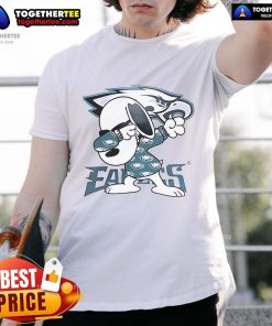 Nice Snoopy dabbing Philadelphia Eagles T-shirt design featuring a fun cartoon character celebrating the team.