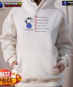 Cozy Snoopy hoodie for a Monday, perfect for those who need a little comfort on a not-so-favorite day.