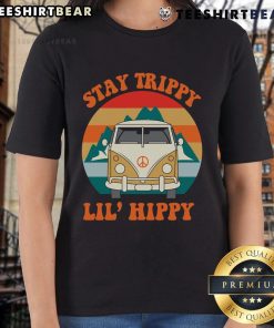 Trippy Lil Hippy Ladies Tee showcasing vibrant colors and a relaxed fit, perfect for a stylish, laid-back look.