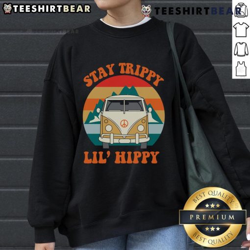 Trendy Nice Stay Trippy Lil Hippy sweatshirt in vibrant colors, perfect for casual wear and expressing unique style.