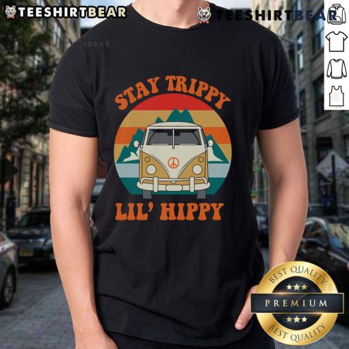 Alt Text: Nice Stay Trippy Lil' Hippy T-Shirt featuring colorful psychedelic designs for a fun, bohemian look.