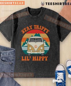 Nice Stay Trippy Lil Hippy washed t-shirt featuring vibrant colors and a relaxed fit, perfect for casual style.