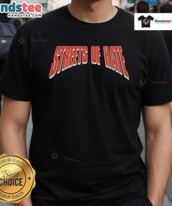 Nice Streets Of Hate Hardcore Lives Logo T-Shirt featuring bold graphic design and vibrant colors, perfect for fans.