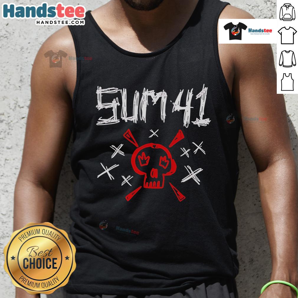 Nice Sum 41 Sketch Skull Tank Top Nice Sum 41 sketch skull tank top featuring a vibrant skull design, perfect for music fans and casual wear enthusiasts.
