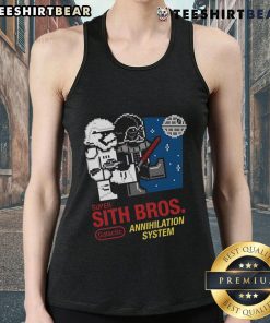 8-bit tank top featuring 'Nice Super Sith Bros Galactic Annihilation' graphic, perfect for gamers and sci-fi fans.