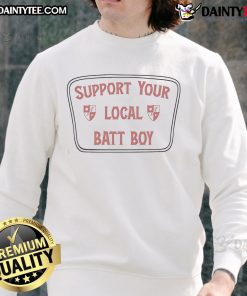 Cozy 'Support Your Local Batt Boy' sweatshirt featuring a stylish design, perfect for fans of local bat boy sports.