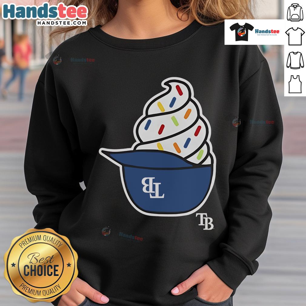 Nice Tampa Bay Rays Ice Cream Helmet Sweatshirt Nice Tampa Bay Rays ice cream helmet sweatshirt featuring team colors and logo, perfect for baseball fans.