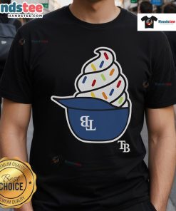 Nice Tampa Bay Rays Ice Cream Helmet T-Shirt featuring vibrant team colors and playful design for fans.