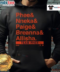 Nice Team Phee lineup featuring stylish Ampersand Hoodie in vibrant colors, perfect for casual wear and team spirit.