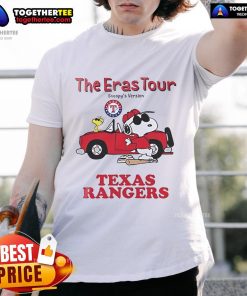 Alt Text: Nice Texas Rangers The Eras Tour Snoopy T-Shirt featuring a unique design celebrating the Texas Rangers and Snoopy.