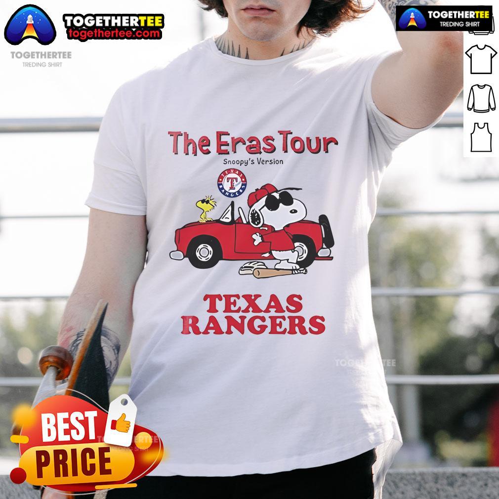 Nice Texas Rangers The Eras Tour Snoopy T Shirt Alt Text: Nice Texas Rangers The Eras Tour Snoopy T-Shirt featuring a unique design celebrating the Texas Rangers and Snoopy.