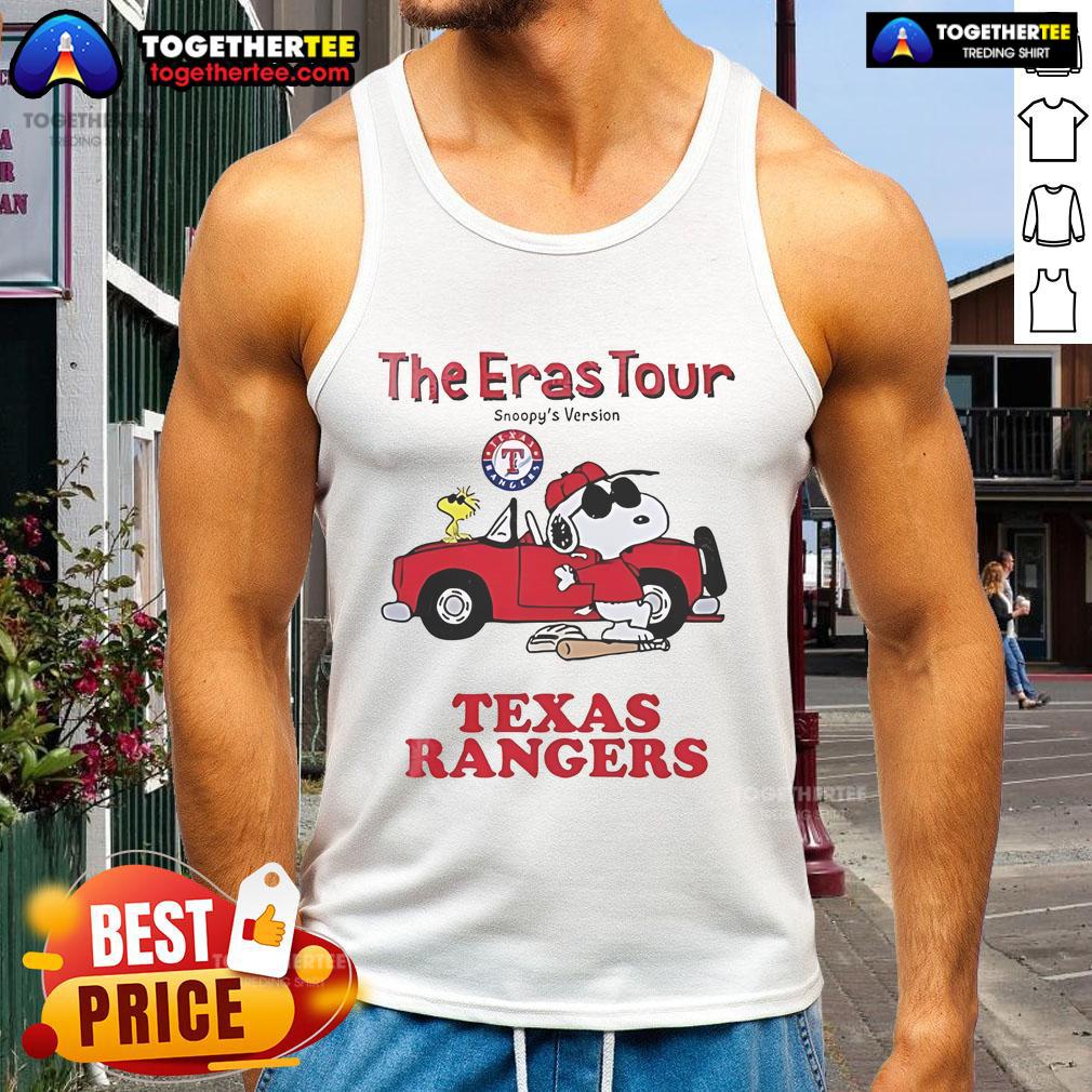 Nice Texas Rangers The Eras Tour Snoopy Tank Top Alt Text: Nice Texas Rangers The Eras Tour Snoopy tank top featuring colorful graphics and a stylish design for baseball fans.