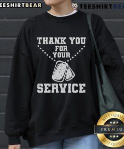 Comfortable Nice Thank You For Your Service Dog Tag Sweatshirt in cozy fabric, perfect for dog lovers and veterans.