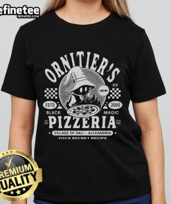 Grunge-style ladies tee featuring Nice The Orniter Pizzeria design, perfect for casual outings and pizza lovers.