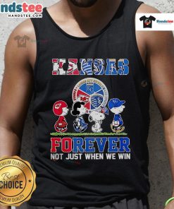 Nice The Peanuts Kansas sports teams tank top with 'Crossing Forever Not Just When We Win' slogan, perfect for fans.