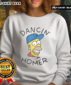 Nice The Simpsons Dancin Homer Sweatshirt featuring Homer Simpson dancing in vibrant colors, perfect for fans.
