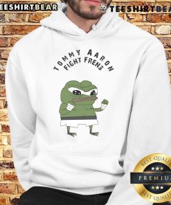 Nice Tommy Aaron Fight Frens Pepe the Frog hoodie featuring vibrant colors and unique design, perfect for fans.